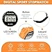 Vicloon Digital Simple Stopwatch - Large Display, Single Lap Split, 12/24 Hour Clock Alarm Date for Coaches, Kids' Training, Swimming, Running (Orange)