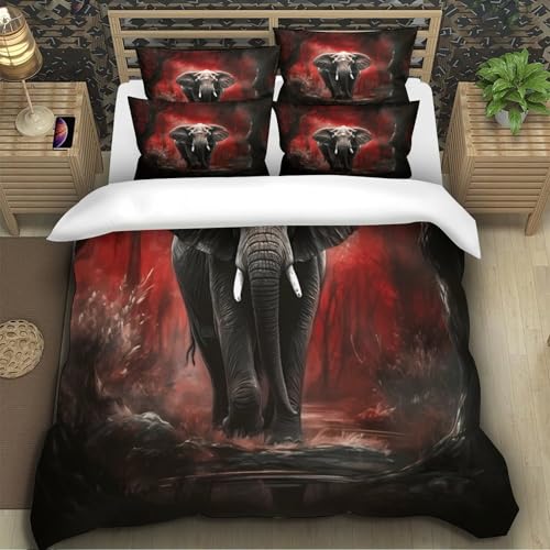 Parure de lit éléphant 3 pièces housse de couette ultra douce 220x240cm - 5