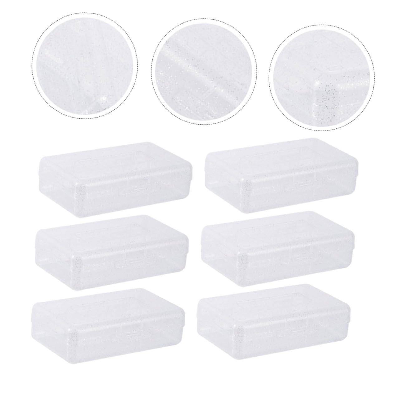 Set da 6 Pezzi di Astucci Trasparenti in Plastica Pp Coperchio, Organizer per Cancelleria Impilabile, Pratico Portapenne Semplice e Delicato per Scuola