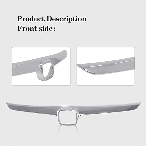 Miniatura 3 de Perfit Liner Conjunto de rejilla delantera cromada con emblema compatible con Honda Civic 4 puertas Sedan Hybrid HO1200172 71122SNAA00 2006-2008