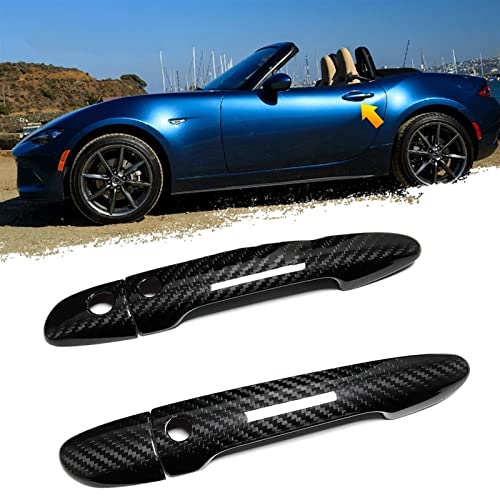 Garniture poignée porte Mazda Miata MX-5 2 portes en véritable fibre de carbone sèche latérale