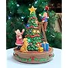 Moments In Time 2 Children Decorating a Christmas Tree with Their Dog, Christmas Tabletop Decor with LED Lights and…