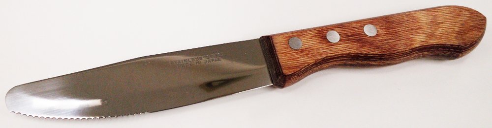 Crestware Round Tipped Plastic Handle Steak Knife, 4.875-Inch Blade-9-Inch, set of 12