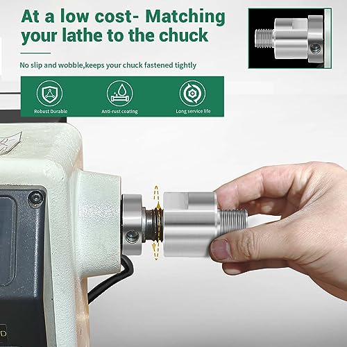 Lathe Spindle Adapter,Converts 1-1/4" x 8TPI to 1" x 8TPI by HAowosi - Used condition - Image 3