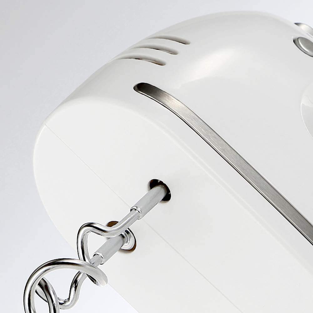 Frullatore Manuale a 5 velocità, Elettrico, frullatore da Cucina Ultra Potente da 200 W, con 4 attacchi in Acciaio Inossidabile (2 fruste cablate, 2 Ganci per impastare)