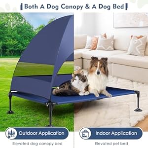  Upgraded-Elevated-Dog-Bed-with-Canopy-Portable-Raised-Outdoor-Dog-Bed-with-Stable-Anti-Slip-Feet-Wider-Shade-Pet-Bed-Cot-Raised-Dog-Beds-for-Large-Dogs-Camping-Indoor-Outdoor-Use