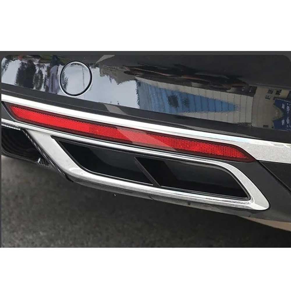 Embellecedor para Tubos de Escape Coche para P&assat B8.5 2020 2021 2022, Silenciador de Escape Marco de Deflector de Escape de Acero Inoxidable,Silver