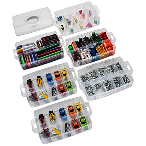 LifeSmart Stackable Storage Container 2022 Improved Sturdy Design Clear 60 Adjustable Compartments Compatible with Lego Dimensions Arts and Crafts Piping Tips Hardware Storage Not Suitable for Ornaments (Standard 6 Tier) - Thumbnail 4