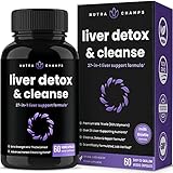 Liver Cleanse Detox & Repair Formula | Milk Thistle Extract with Silymarin, Artichoke, Dandelion, Chicory Root Powder, 25+ Herbs | Premium Liver Support Pills Supplement, 60 Capsules