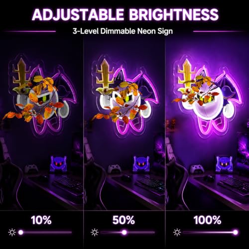 Image of Knight Anime Neon Sign Fantasy Gaming LED Light Sign for Wall Decr, Dimmable Anime Neon Light for Kids Room Bedroom Game Room Man Cave Bar Wall Art Birthday Gifts