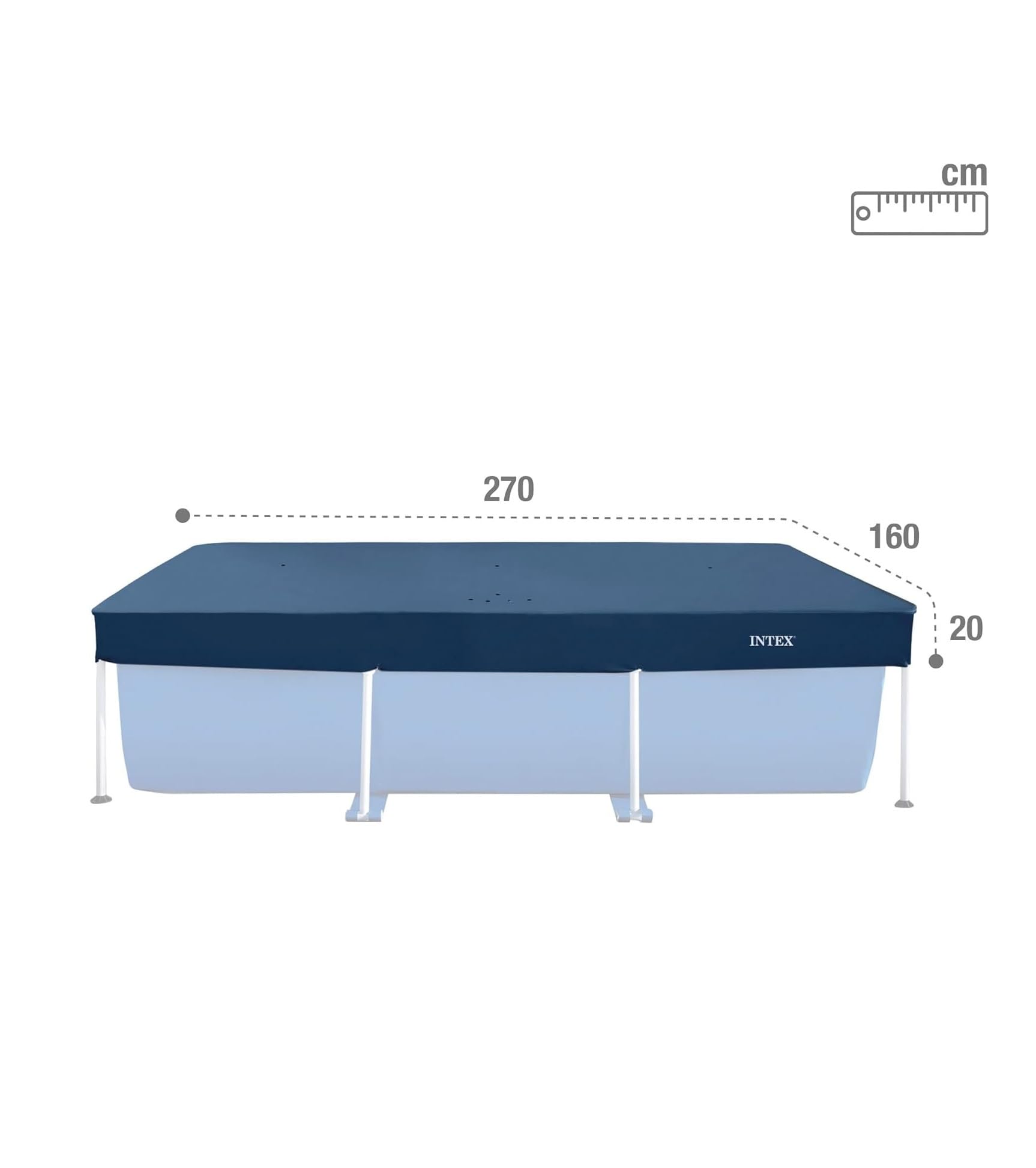 Intex | Rectangular Pool Cover | Poolabdeckplane - 260 x 160 cm | idealer Schutz für Rectangular Frame Pool