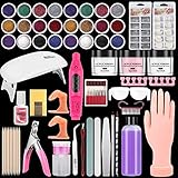 Practice Hand for Acrylic Nails Kit, Fake Hand for Nail Practice Mannequin Hand, Nail Training Finger Kit Set Professional Acrylic with Everything, Nail Starter Kit for Beginners with Drill UV Light