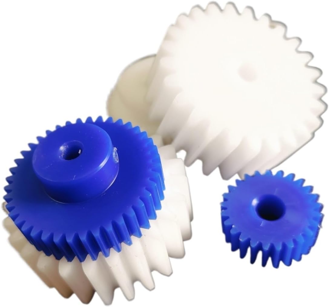 Plastic Motor Gear,1pcs 4mm Bore Blue Nylon Spur 1 Module 15T 16T 18T 20T Straight Teeth Pinion 10mm Thickness Cylindrical Spindle(18 Teeth)