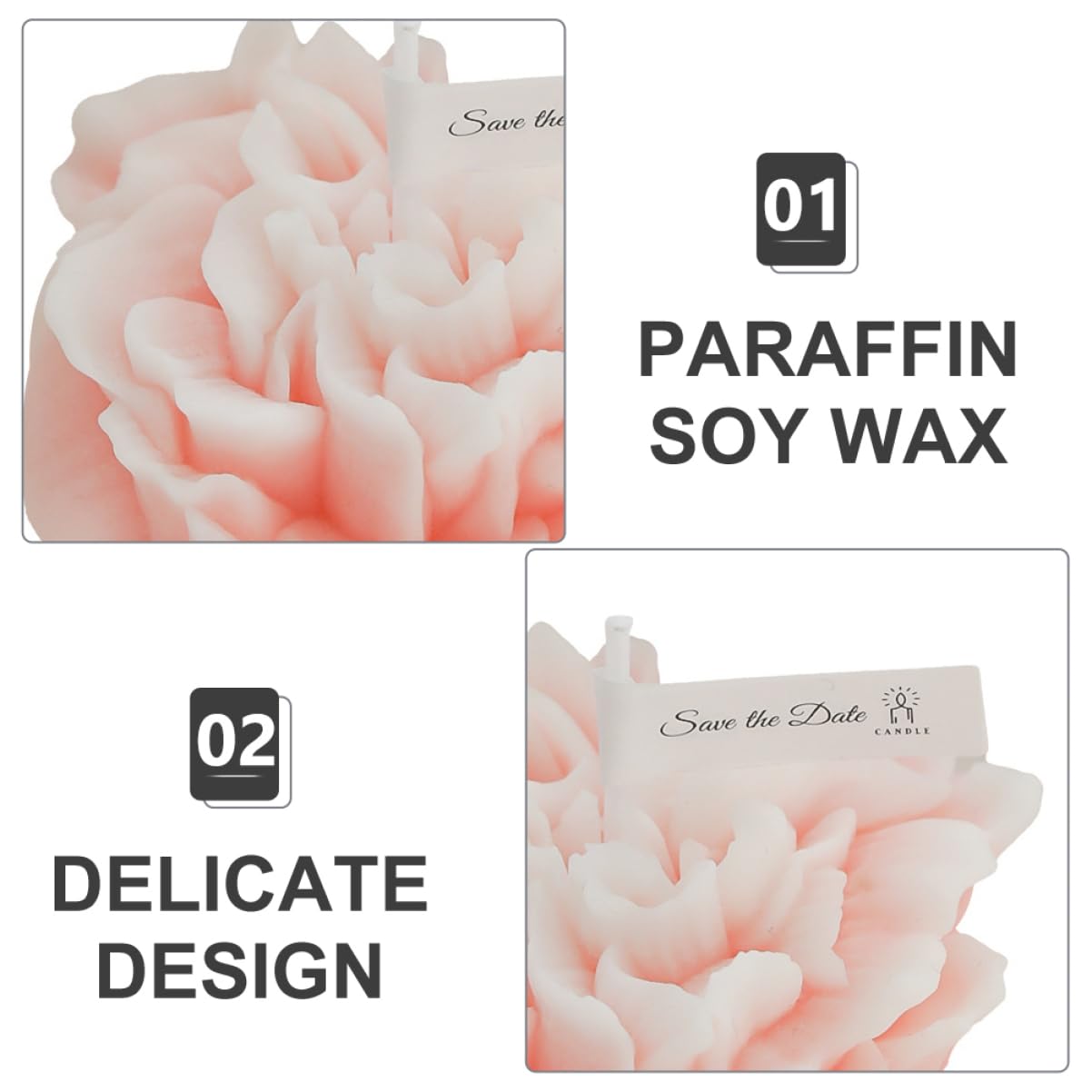 Ciieeo Lot De 4 Bougies Parfumées En Forme De Fleurs Pour La Détente Idéales Pour Les Fêtes La Fête Des Mères 4 Pièces X 4