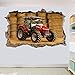 Stickers muraux TRACTEUR MODERNE HAY STACK 3D SMASHED WALL STICKER ART ROOM DECOR DECAL MURAL ZB0-50x70cm