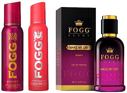 Image of FOGG Make My Day Scent & Napoleon Perfume Women Body Floral Spray (Red), Long Lasting, No Gas, Everyday Deodorant And Spray, 150Ml & Essence Fragrant Body Spray, 6 Ml