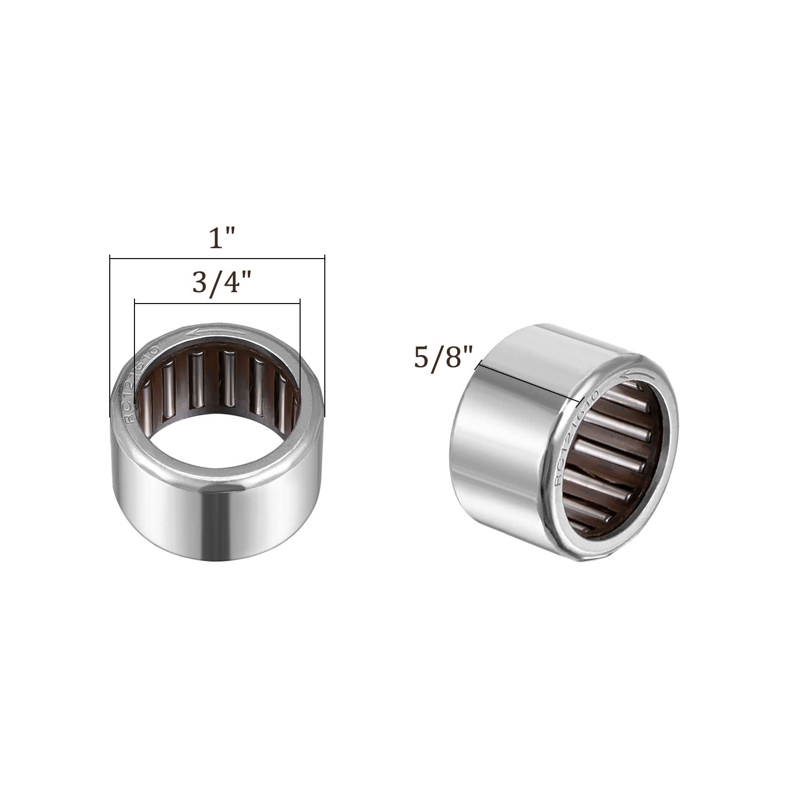 Kozelo Nadel Roller Lager 5 Stück – 3/8 X 5/8 X 1/2 Zoll, Chromstahl Rollen, Für Getriebe & Maschinen