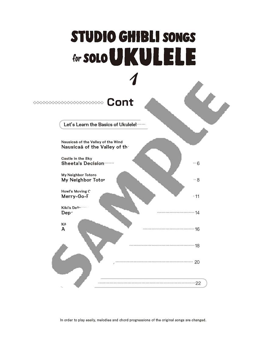 Studio Ghibli Songs for Solo Ukulele 1/English Version: ウクレレでやさしく弾ける スタジオジブリ Vol.1(英語版)