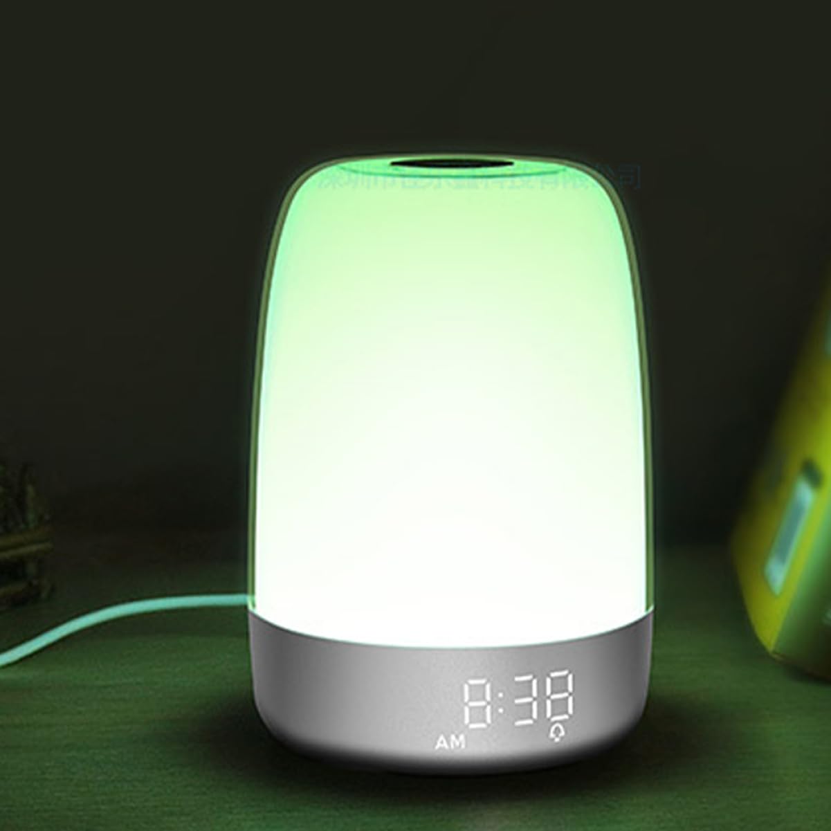 Hemobllo Veilleuse Tactile LED Multicolore 3 Niveaux Luminosité Lampe de Chevet Réveil Minuterie Programmable Chambre Nocturne Ambiance Douce