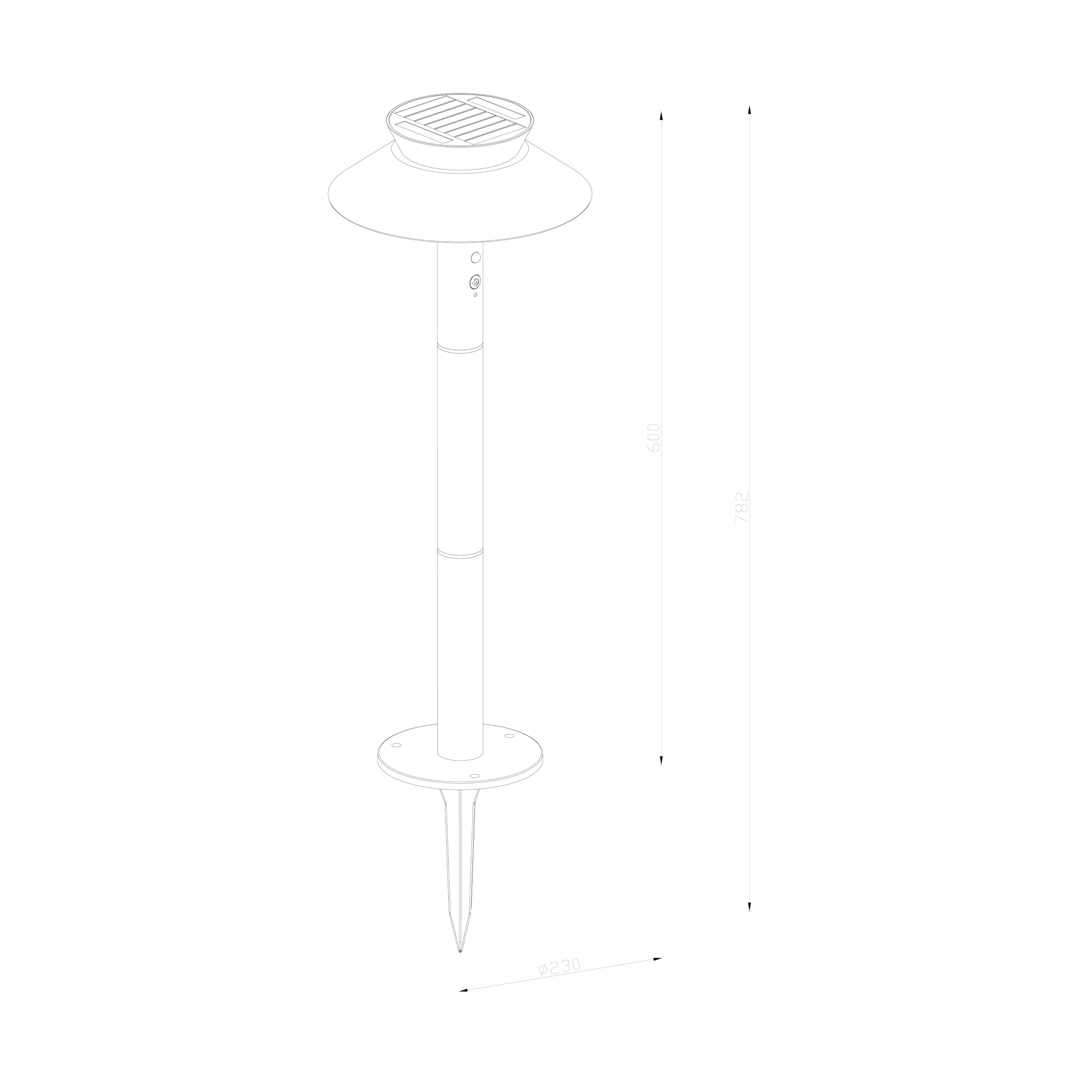 Nordlux Justina Solar Pollerleuchte, IP44, 400L, 3000K, 5W, Höhe 600mm, anthrazit (2418098050)