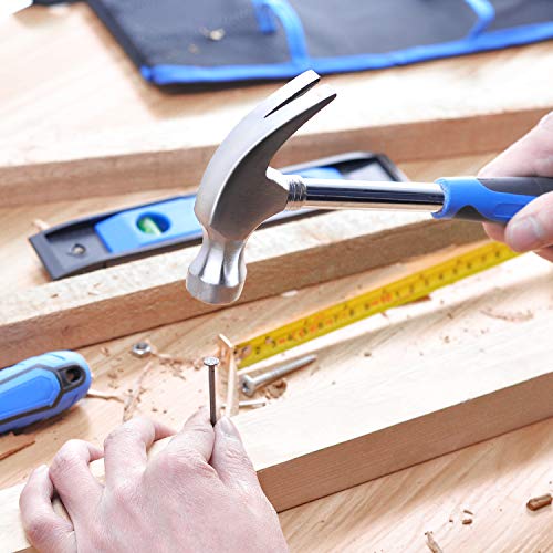 HELAKLS 58 Piece Carpenter Home Maintain Repair Hand Tool Kits Set Ratchet Screwdriver Combination Pliers Utility Knife Level Ruler Hammer For Woodwork