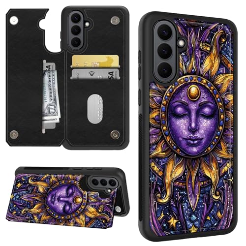 for Samsung Galaxy S26 Plus Wallet Case with Card Holder Art Moon PU Leather RFID Blocking Magnetic Clasp Credit Slots Flip Kickstand Shockproof Protective Phone Cover for Samsung S26+ 6.7" 2026
