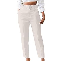 Uillui Dress Suit Pants for Women Business Casual Straight Leg Trouser Dressy High Waist Office Work Pant Slacks