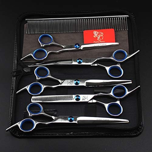 high-end Professional pet Care 7.0 inch pet Scissors JP440C Steel Silver-Blue screw (Set4)
