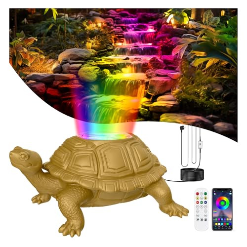OSREE Lumière LED Submersible avec 12V Transformateur et Timer, 6W Tortue Projecteur de Bassin avec Contrôle APP, Spots Immergés Étanches IP68 Étanche pour Fontaine...