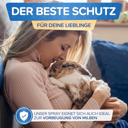 Milbenspray Meerschweinchen, Kaninchen & Kleintiere wie Hamster oder Wellensittich 500ml - Effektiver Schutz vor Milben und Parasiten, Anti Milben-Spray speziell für Kleintiere & Vögel