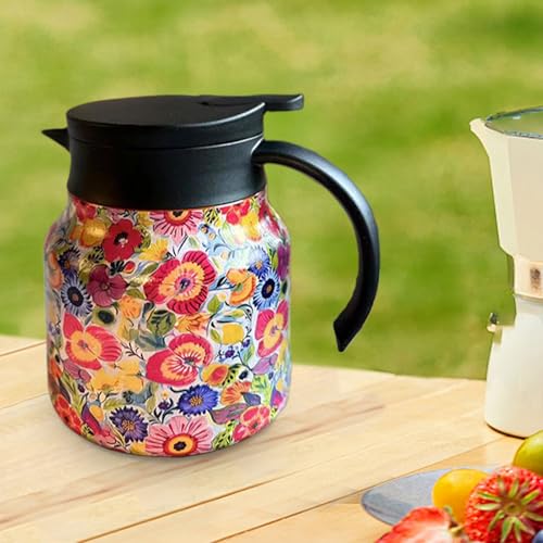 Jarra de café aislada con patrón floral de 800 ml para servir en tu mesa 4