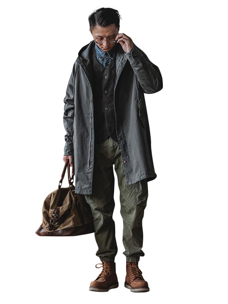 ジャケット・アウター archive fur military mods coat BLK L MADEPANTS Men's Fishtail Hooded Parka Jacket M51 Military