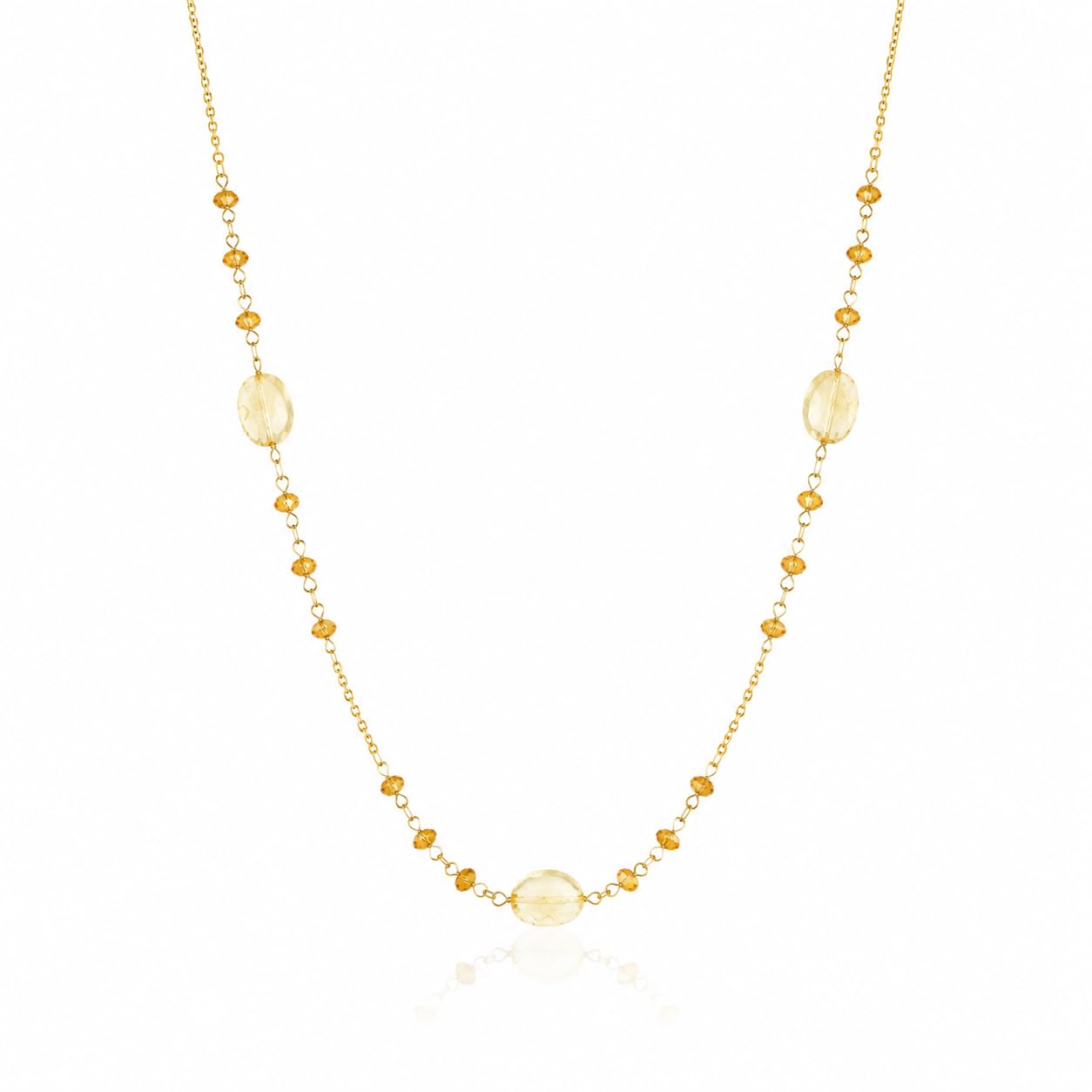 Stone and Pearl Goldie Citrine Necklace, Sterling Silver Natural Citrine Gemstone Pendant Necklace for Women-image-41