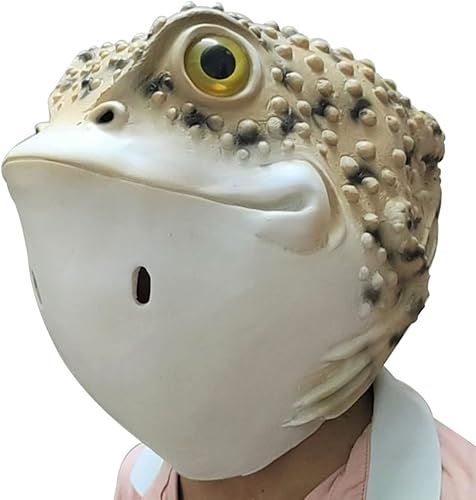 Miniatura 4 de Máscara de cabeza de rana de sapo 2023, máscaras realistas de animales para fiesta de Halloween, disfraz de látex