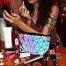 Tikea Makeup Pouch - Small Cosmetic Bag Travel Geometric Luminous Clutch Lattice Reflective Toiletry Beauty Bag Cosmetic Wristlets