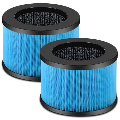 Image of 2 Pack MK01 MK06 Air Filter Replacement Compatible with Aroeve MK01 MK06, ToLife TZ-K1 and Kloudi DH-JH01 Air Purifier, Standard Version, Blue