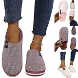 Générique Pantoufle Femme Chaussons Femme Hiver en Peluche Chauds, Confortable Orthopediques Fourrure Pantouffles Chaussons Femme Fermés Décontracté Tendance Maison Slippers (Pastèque Rouge, 39)