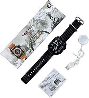 ADHOMAX New T800 Ultra Smart Watch Elegant Design 1.99" HD Display, Fitness Tracker, Heart Rate, Oxygen Monitor, Calls, Wireless Charging, Works With IOS, android for men, women (1, Black)
