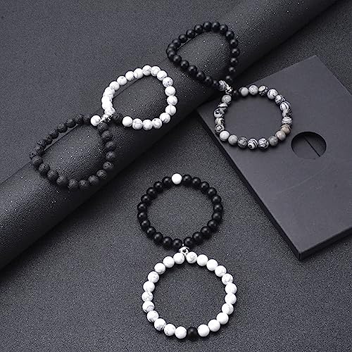 Bracelets pierre naturelle pour lui et elle : le cadeau de couple idéal en perles de 8 mm