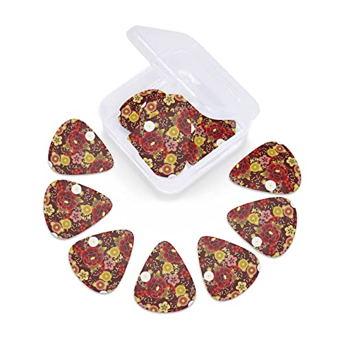 Lot de 12 médiators pour guitare électrique basse acoustique Motif floral Rouge - Les Beatles, Paul McCartney, John Lennon, RIngo Starr, George Harrison Lot de 12 médiators pour guitare électrique basse acoustique Motif floral Rouge – Image 4