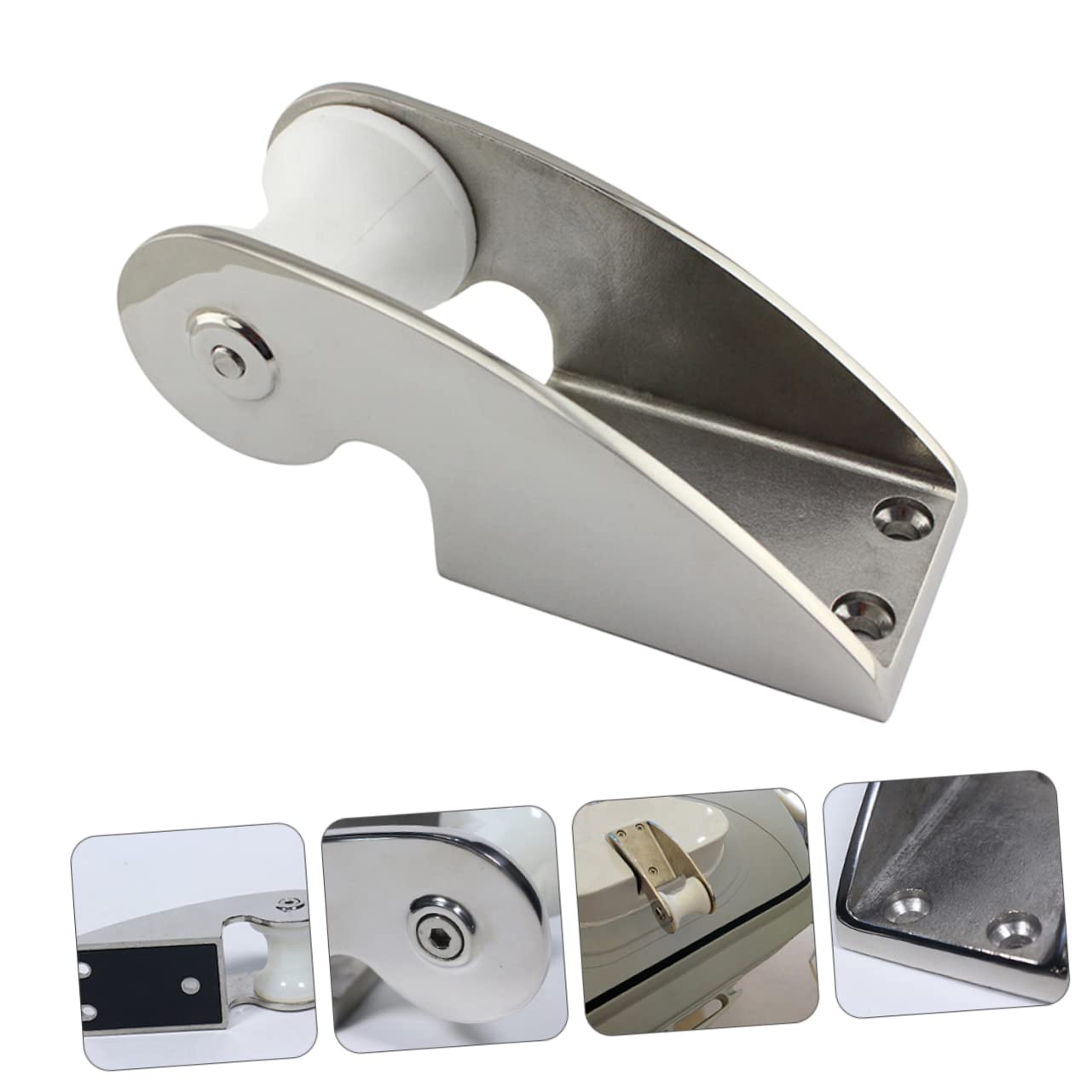 BESPORTBLE Guide-chaîne D'ancre De Proue en Acier Inoxydable 316, Rouleau en Nylon Dur, Support D'ancre 50x165 Mm, Accessoires D'amarrage Marin pour Bateaux Et Yachts