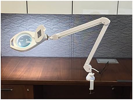 Ultra-Efficient 60 SMD LED Spring-Arm Magnifier Lamp with Desk Mount Clamp