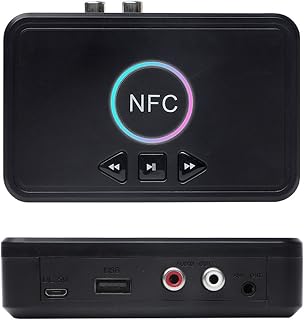 Yaazero NFC Bluetooth 5.0 Receiver Wirel o Receiver Adapter with Microphone RCA AUX Out U Disk Music Playback r Headphones Speaker Home o System