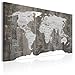 Produktbild decomonkey Bilder Weltkarte 90x60 cm XXL 1 Teilig Leinwandbilder Bild auf Leinwand Wandbild Kunstdruck Wanddeko Wand Wohnzimmer Wanddekoration Deko Holz Welt Karte Landkarte Kontinente