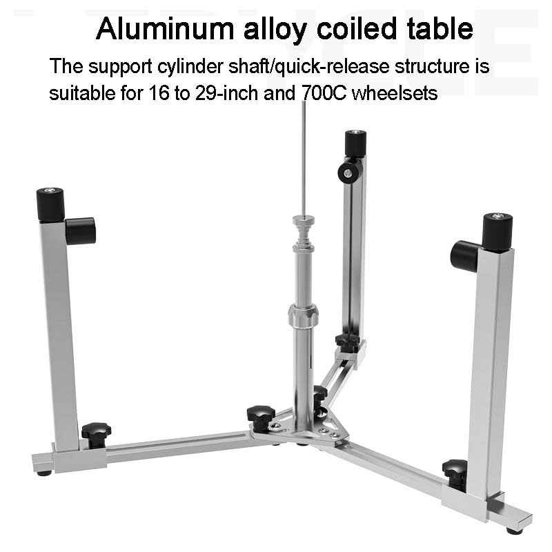 Support de roue de vélo pliable avec roulement à rouleaux et réglage de la hauteur pour l'entretien des jantes
