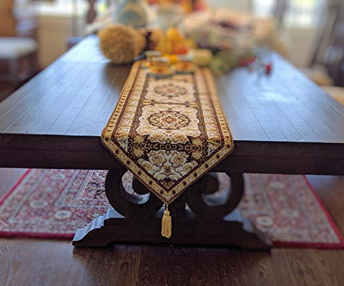 Dada Bedding Collection B07YDZ5PB6 Dada Bedding Elegant Ornate Tapestry Dining Table Runner thumb #5
