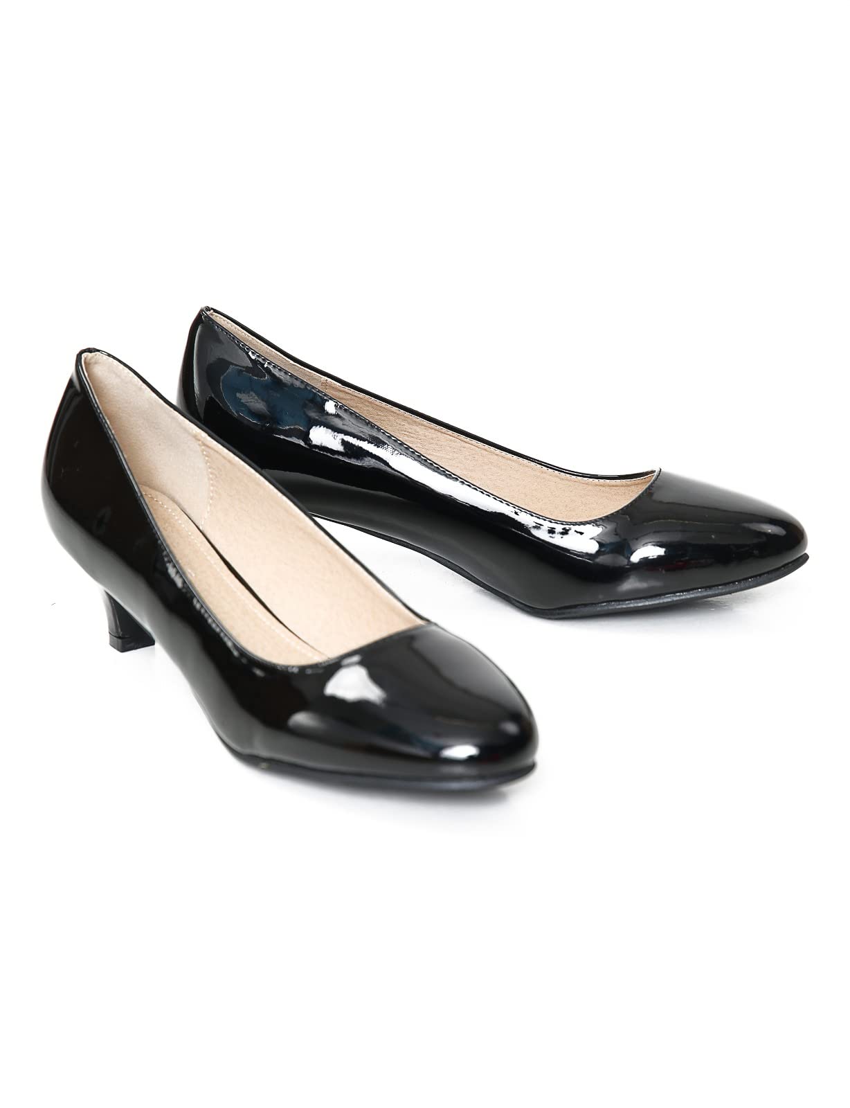 Bismaawomen Mens Unisex Round Toe Low Kitten Heel Plus Size