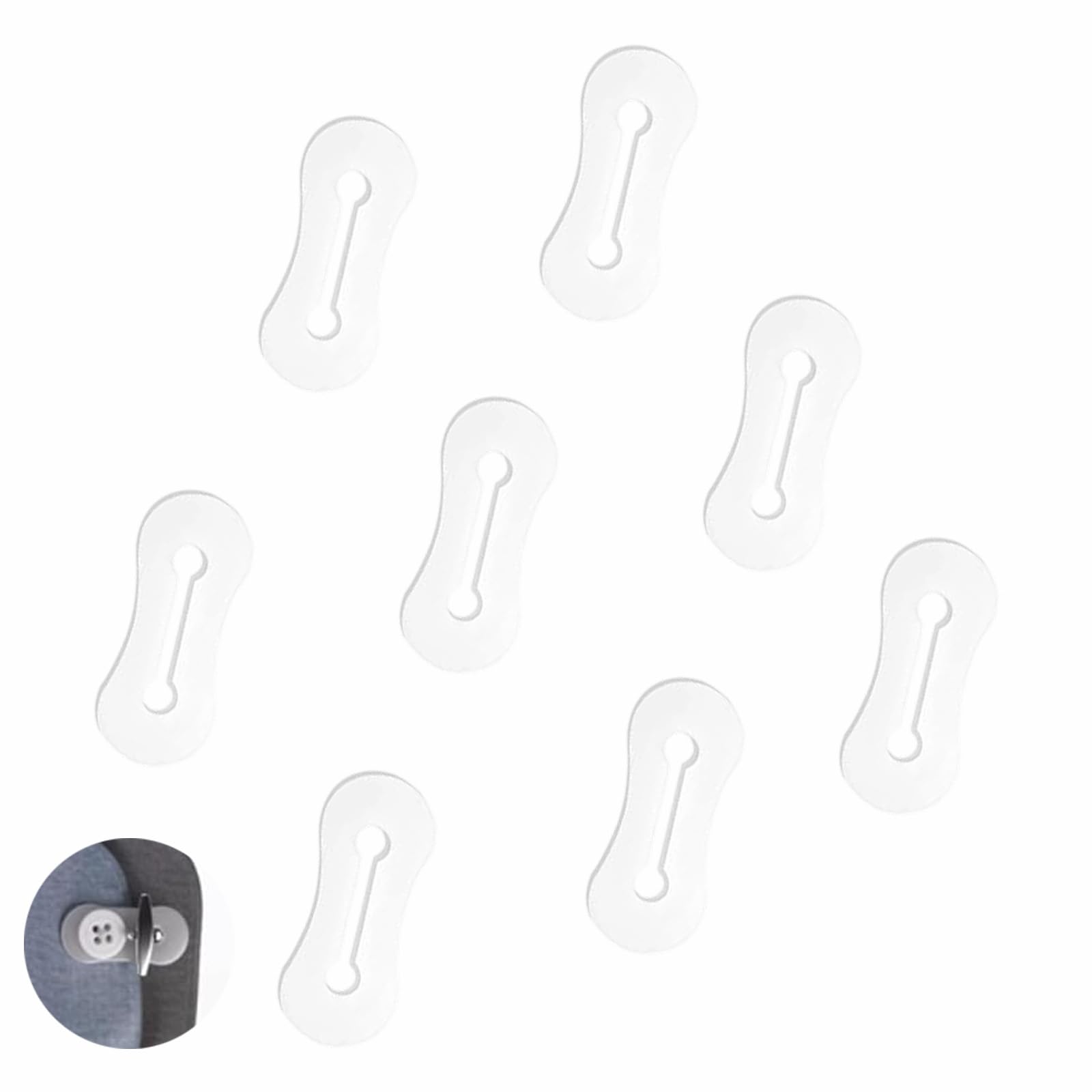 8 Pezzi Adattatori per Gemelli Fibbia di Prolunga Trasparente in Silicones Camicia Gemelli Estesi per Camicie da Uomo Camicia con Bottoni