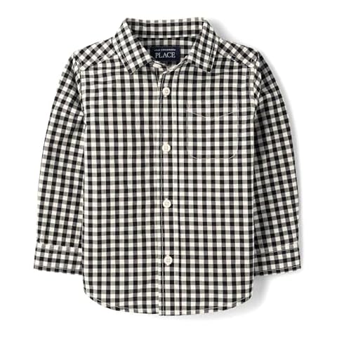 The Children's Place Black Plaid Shirt Cover