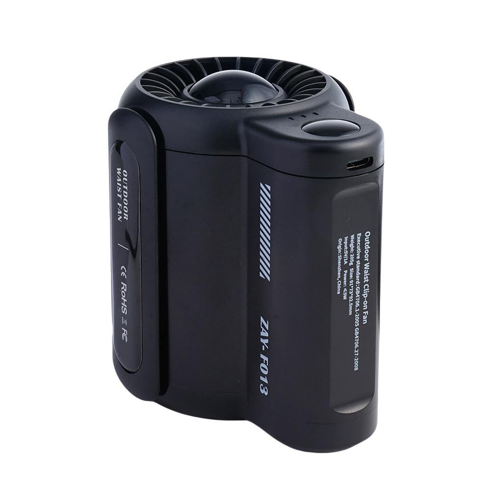 Mini ventilatore da vita, ventilatore portatile 2025, 3 velocità, forte flusso d'aria, indossabile, con clip personale, ventilatore ricaricabile con clip per cintura con porta USB per lavori